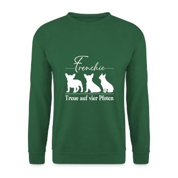 Frenchie Charakter auf vier Pfoten - Unisex Pullover - Grün - Vorne
