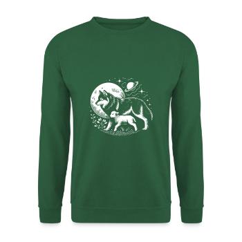 Wolf and lamb, we can all be friends - Unisex Sweatshirt - green - Front