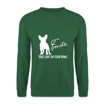 Frenchie amour sur quatre pattes - Sweat-shirt Unisexe - vert foncé - Devant