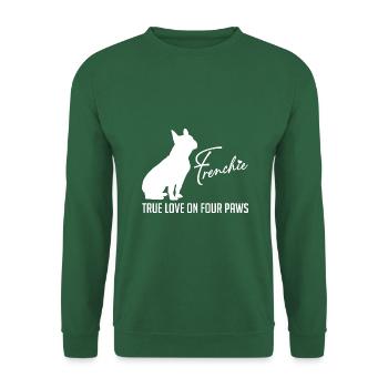 Frenchie amour sur quatre pattes - Sweat-shirt Unisexe - vert foncé - Devant
