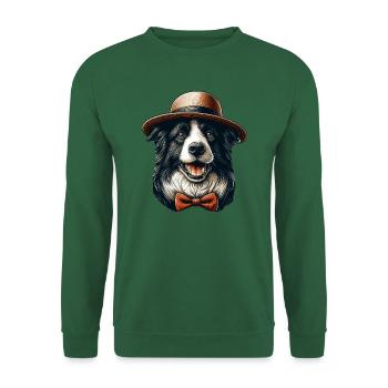 Dessin de Border Collie - Sweat-shirt Unisexe - vert foncé - Devant
