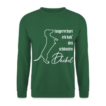 Ich hab den schönsten Dackel. Dackelsilhouette - Unisex Pullover - Grün - Vorne