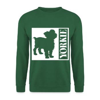 Yorkie Yorkshire Terrier Silhouette - Unisex Pullover - Grün - Vorne