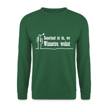 Sauerland ist da, wo Winnetou wohnt - Unisex Pullover - Grün - Vorne