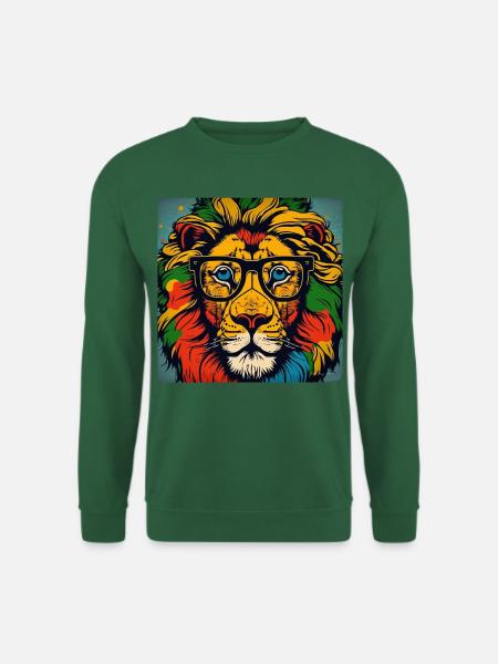 Intello Lion Pop Art - Sweat-shirt Unisexe - vert foncé