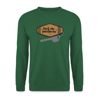 Fuck the patriarchy key chain on the ground - Unisex Sweatshirt - green - Front