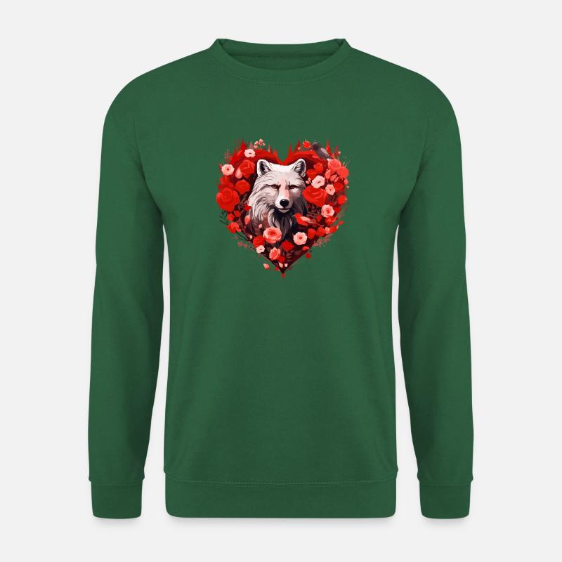 Wolfsseele im Herzenkranz - Unisex Pullover - Grün