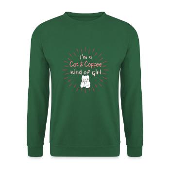 I'm a Cat and Coffe kind of girl - Unisex Sweatshirt - green - Front