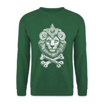 Chemise tête de lion cool pour les petits aventuriers - Sweat-shirt Unisexe - vert foncé - Devant