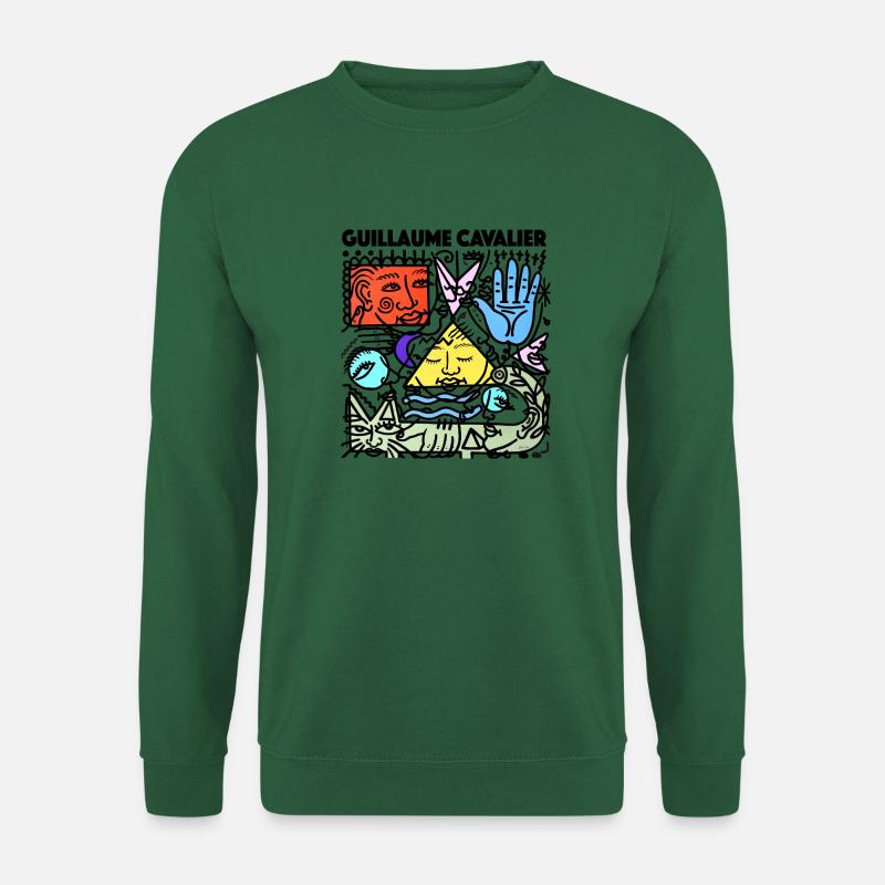 Pyramide, chat et main magique - Sweat-shirt Unisexe - vert foncé