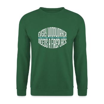 Menuisier Badge Fier charpentier crâne T-shirts - Sweat-shirt Unisexe - vert foncé - Devant