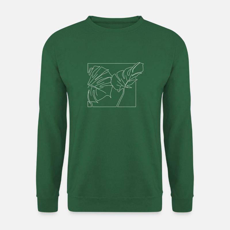 Monstera Leafs in white - Unisex Sweatshirt - green