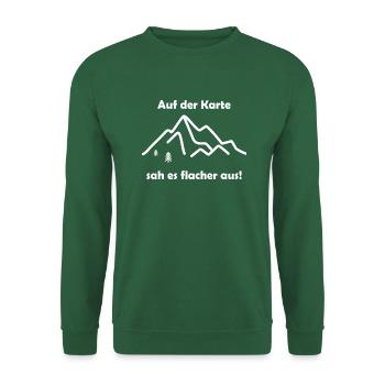 Mountain adventure: It looked flatter on the map - Unisex Sweatshirt - green - Front