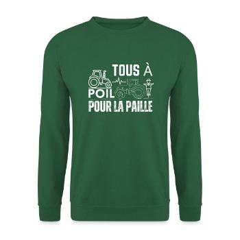 Tous à poil pour la paille - Sweat-shirt Unisexe - vert foncé - Devant