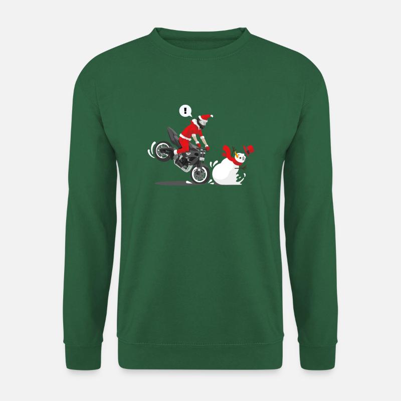 Weihnachtlicher Motorradstoppie - Unisex Pullover - Grün