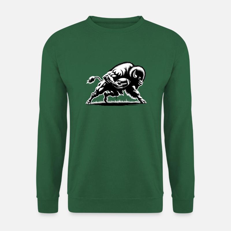 Büffel spielt American Football - Unisex Pullover - Grün