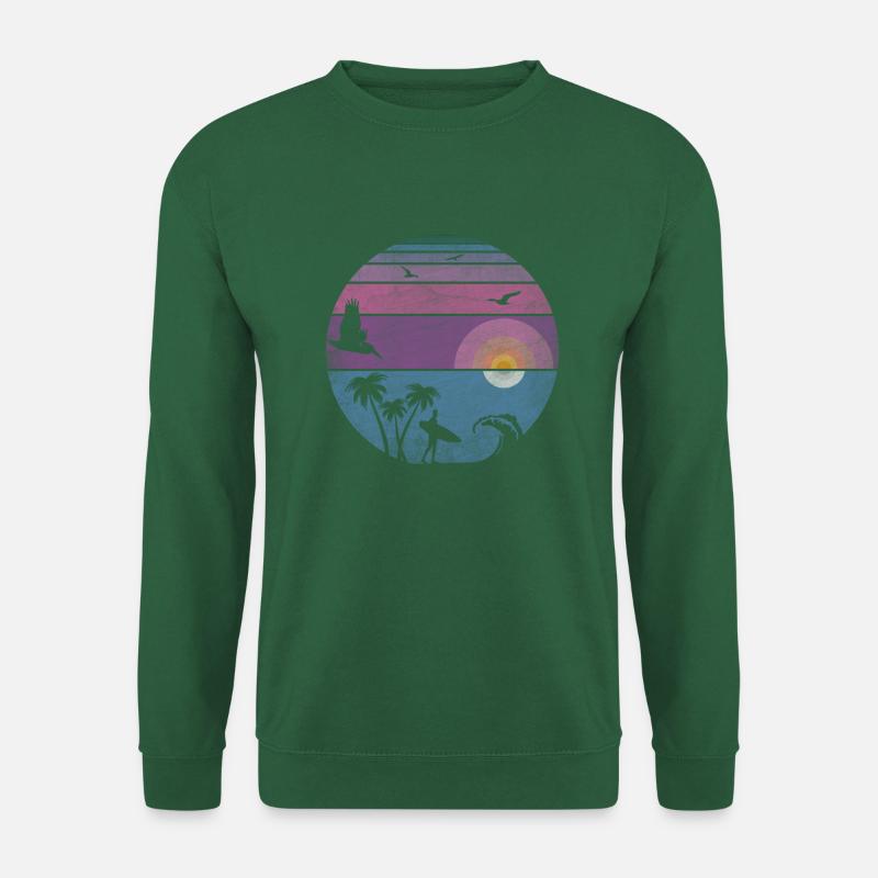 solnedgang surf - Unisex sweater - grøn