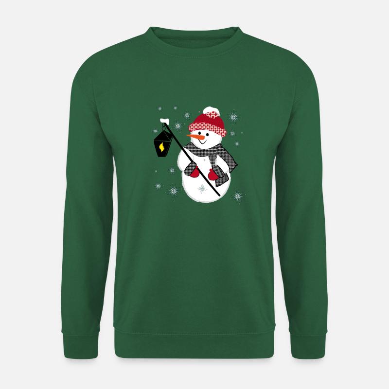 Weihnachtsmotiv Schneemann - Unisex Pullover - Grün
