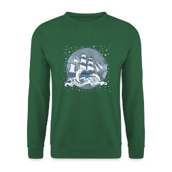 Sailing ship - Unisex Sweatshirt - green - Front
