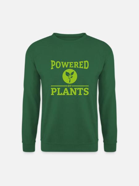 Powered by plants Geschenk Vegan Spruch - Unisex Pullover - Grün