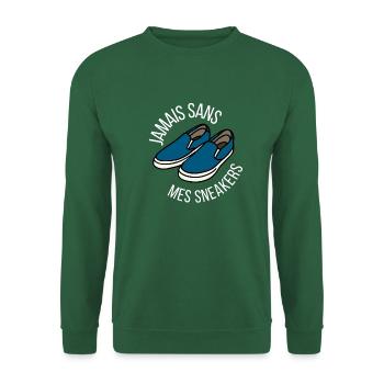 Jamais sans mes sneakers - Sweat-shirt Unisexe - vert foncé - Devant