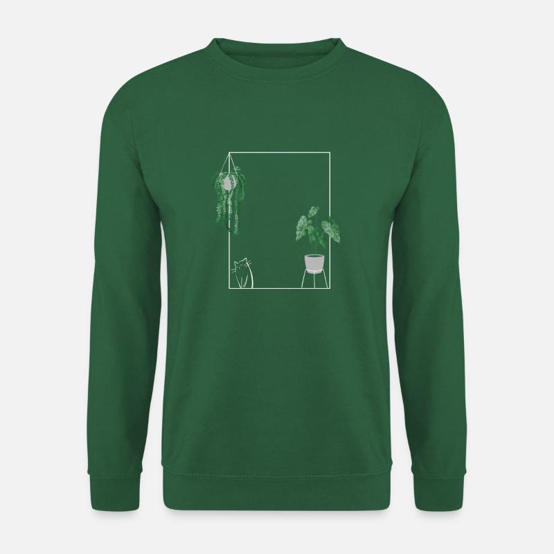 Plants and Cats - Unisex Pullover - Grün