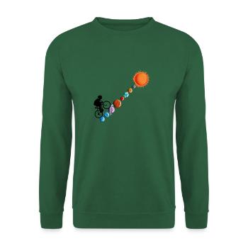 Fahrrad zu Sonne Radfahren Retten Sie die Umwelt des Planeten - Unisex Pullover - Grün - Vorne
