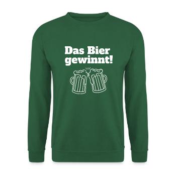 Das Bier gewinnt! - Unisex Pullover - Grün - Vorne