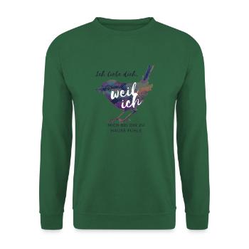 Ich fühle mich bei dir zu Hause, ich liebe dich - Unisex Pullover - Grün - Vorne