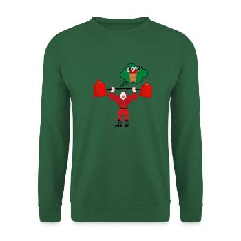 Père Noël en forme - Sweat-shirt Unisexe - vert foncé - Devant