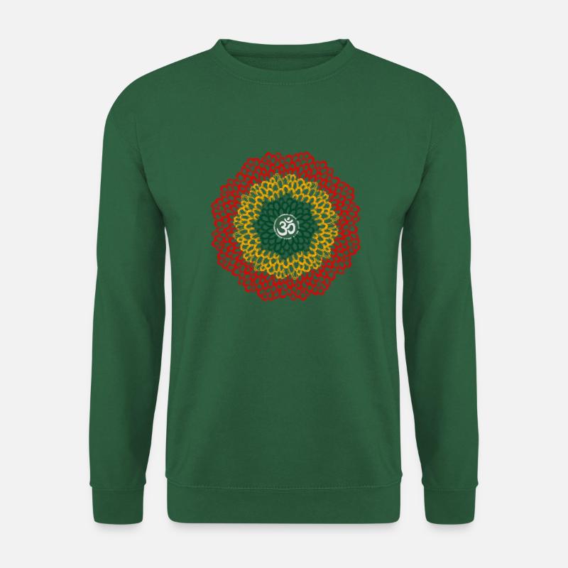 Yogi, Prana Mandala Om im Reggae Stil - Unisex Pullover - Grün