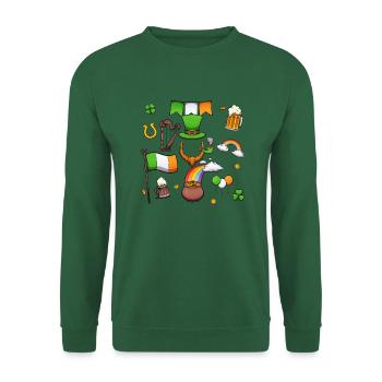 St. Patrick's Day Elemente - Unisex Pullover - Grün - Vorne
