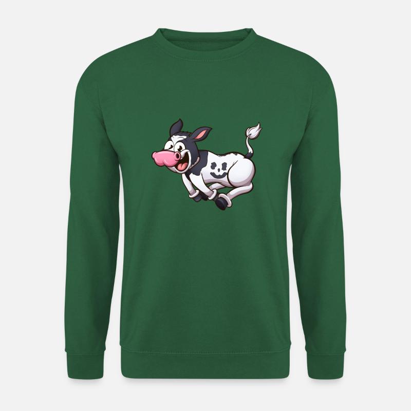 Laufendes süßes Cartoon-Kalb - Unisex Pullover - Grün