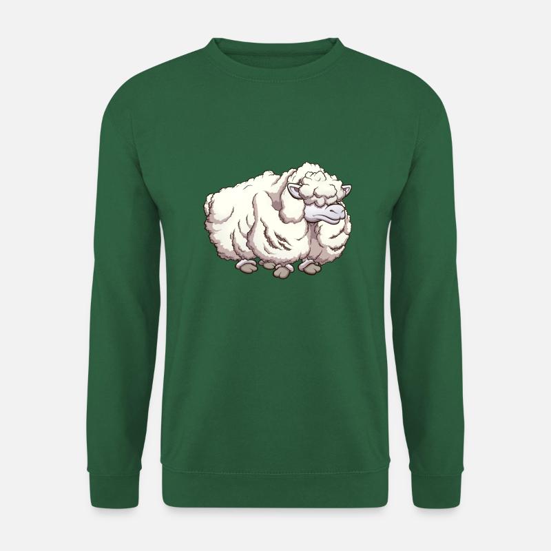 Haariges Cartoon-Schaf - Unisex Pullover - Grün