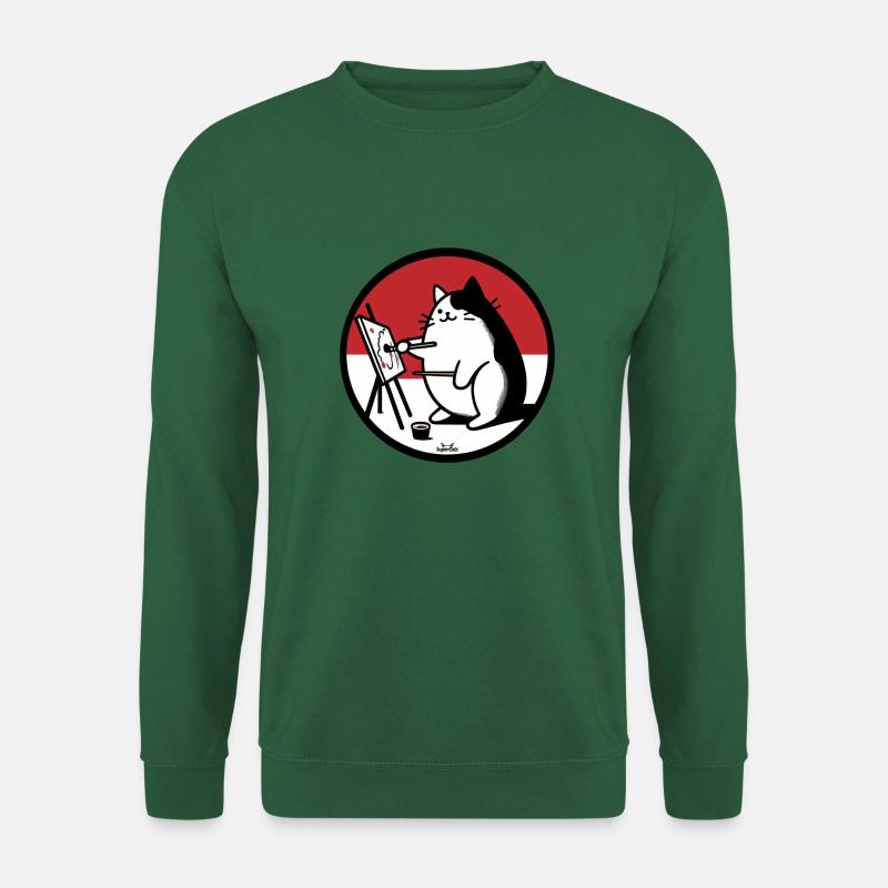 Katzen-Maler - Unisex Pullover - Grün