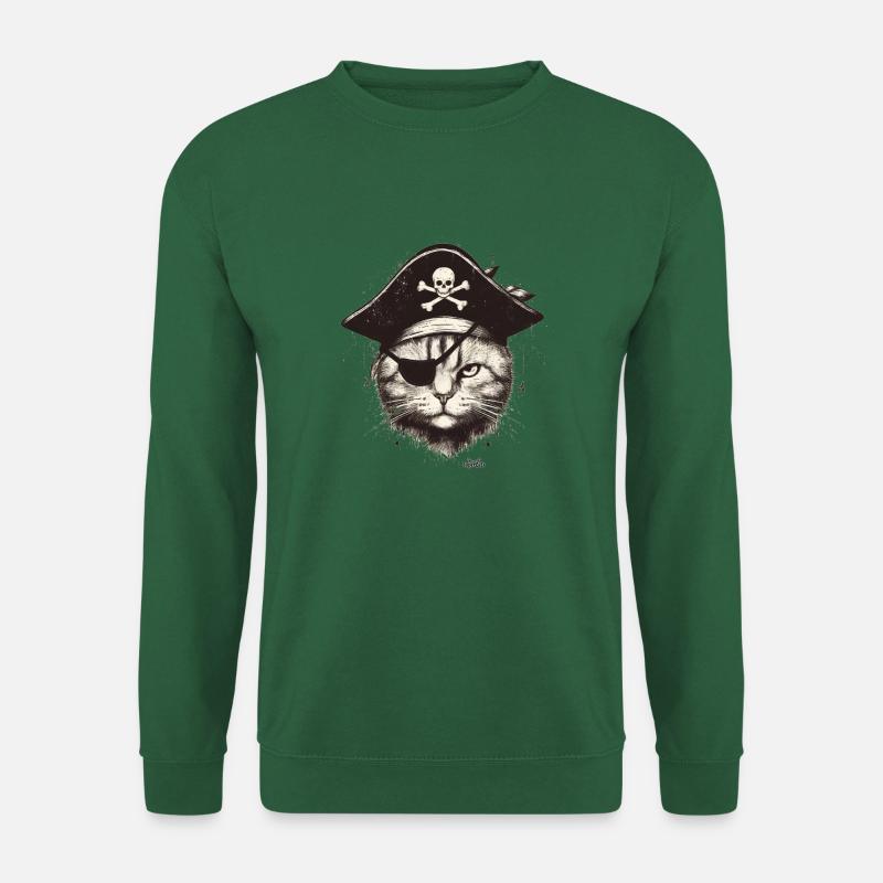 Piraten-Katze 3 - Unisex Pullover - Grün