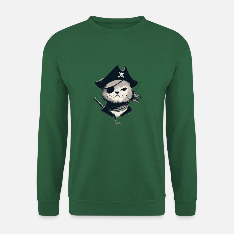 Piraten-Katze 1 - Unisex Pullover - Grün