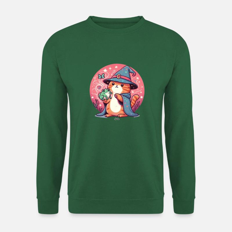 Katze und Frosch - Unisex Pullover - Grün