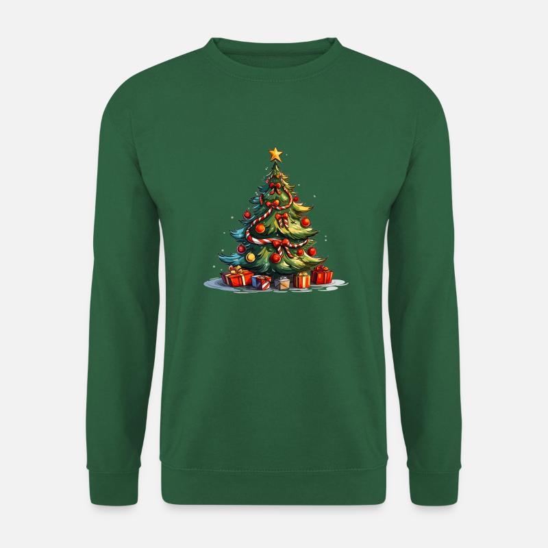 Weihnachtsbaum mit Geschenke - Unisex Pullover - Grün