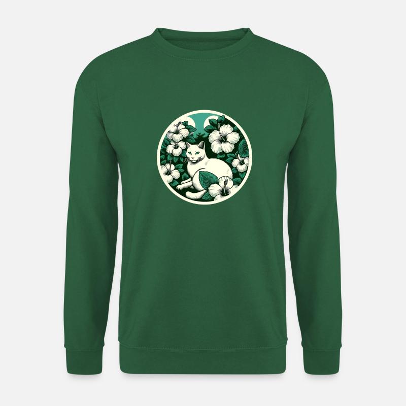 Fleurs de chat blanc - Sweat-shirt Unisexe - vert foncé