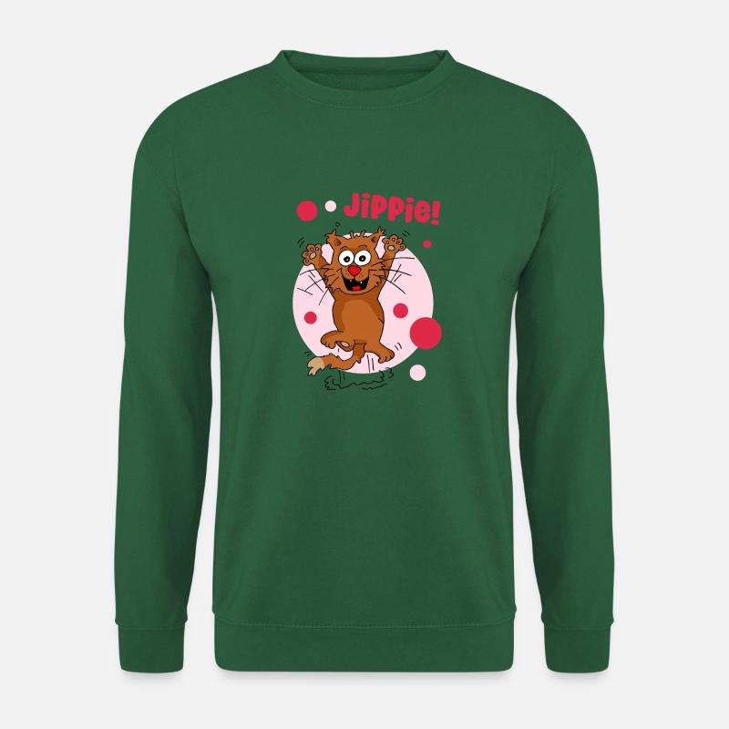 jippie - Fröhliche Katze - Unisex Pullover - Grün