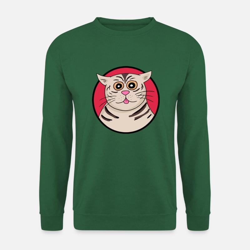 Strange cat - Unisex Pullover - Grün