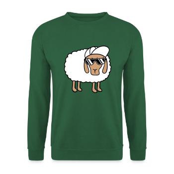Cooles Schaf Sonnenbrille Cappy Mütze Sommer Spaß - Unisex Pullover - Grün - Vorne