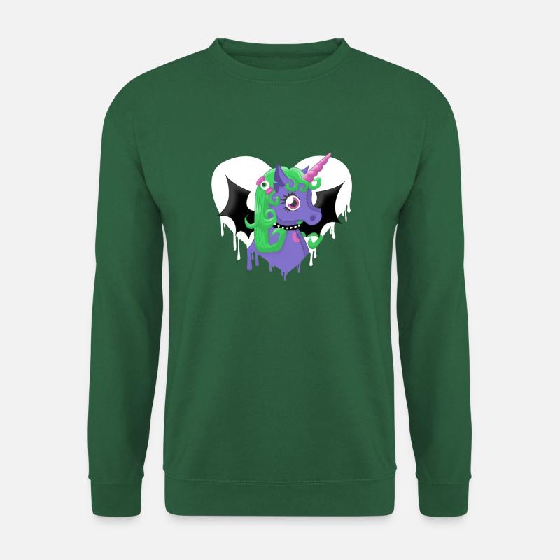 creepy cute unicorn - Unisex Pullover - Grün