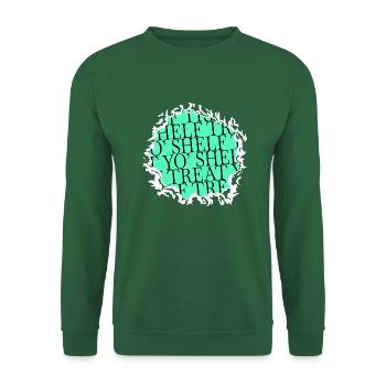 bday book reader book dragon green present - Unisex Pullover - Grün - Vorne