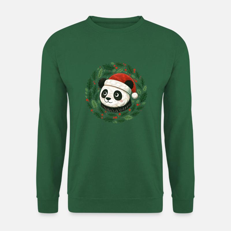 Weihnachts-Pandabär - Unisex Pullover - Grün