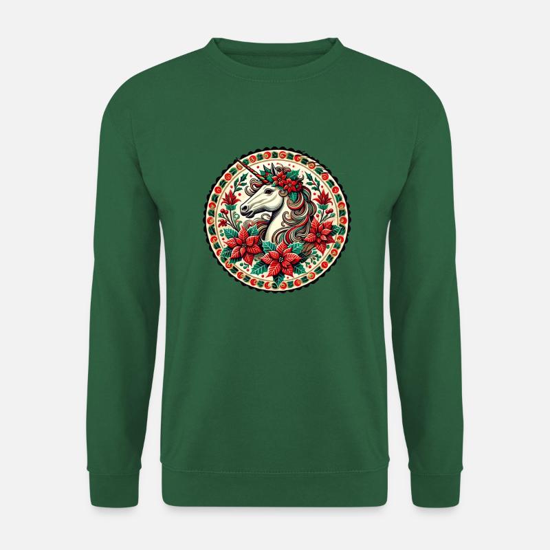 Weihnachten Einhorn - Unisex Pullover - Grün