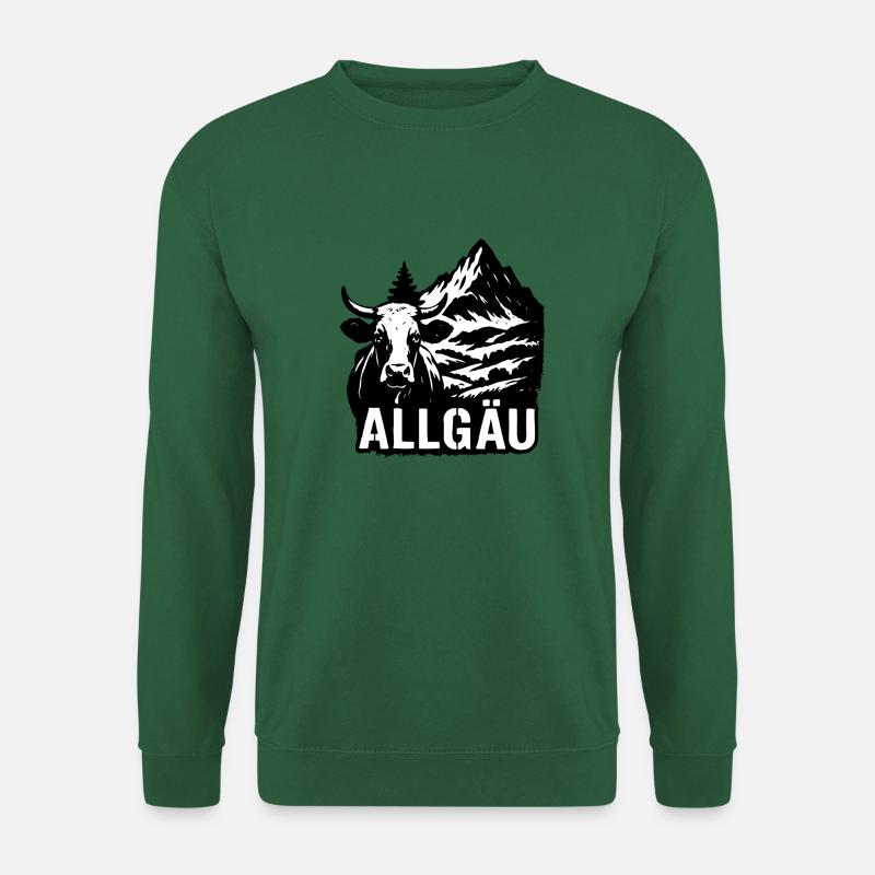 Allgauer Berge mit Kuh - Unisex Pullover - Grün