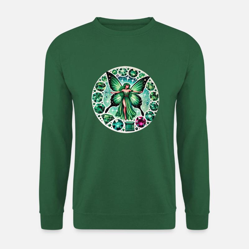 Grüner Smaragd Fee Fantasy Kunst - Unisex Pullover - Grün