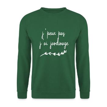 j'peux pas  j'ai jardinage - Sweat-shirt Unisexe - vert foncé - Devant